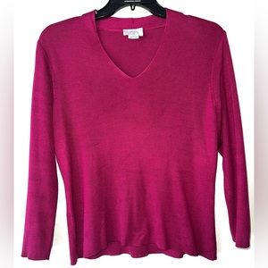 Ann Taylor Loft mulberry colored, silk knit blouse, medium Great shape